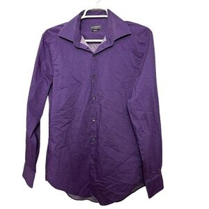 Van Heusen Shirt Mens 15 32/33 Purple Patterned Long Sleeve Dress Shirt